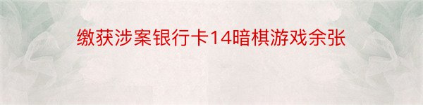 缴获涉案银行卡14暗棋游戏余张