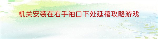 机关安装在右手袖口下处延禧攻略游戏