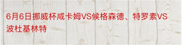 6月6日挪威杯咸卡姆VS候格森德、特罗素VS波杜基林特